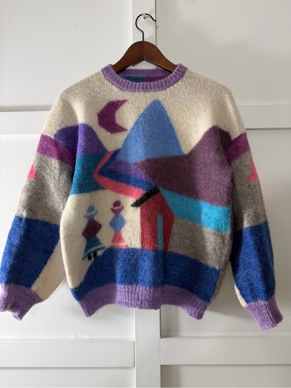 Vintage Peruvian Hand-Made Folk Art Knit Sweater - L